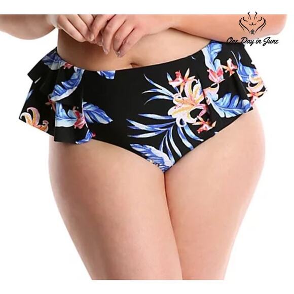 Lysa Plus Size Ruffled Bikini Bottom Swimwear Size 0X - Picture 1 of 4
